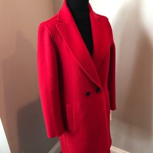 Woman’s J.Crew Knee Length Red Coat